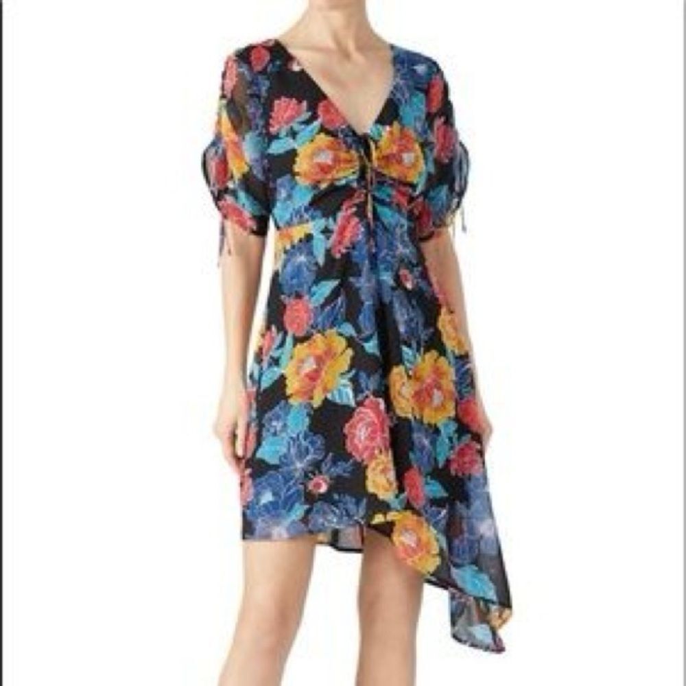 Leith Multicolor Floral‎ Asymmetrical Dress Size Small